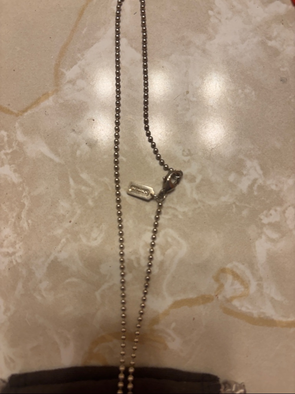 Coach Sterling silver Circular Logo Pendant Necklace - Picture 3 of 6